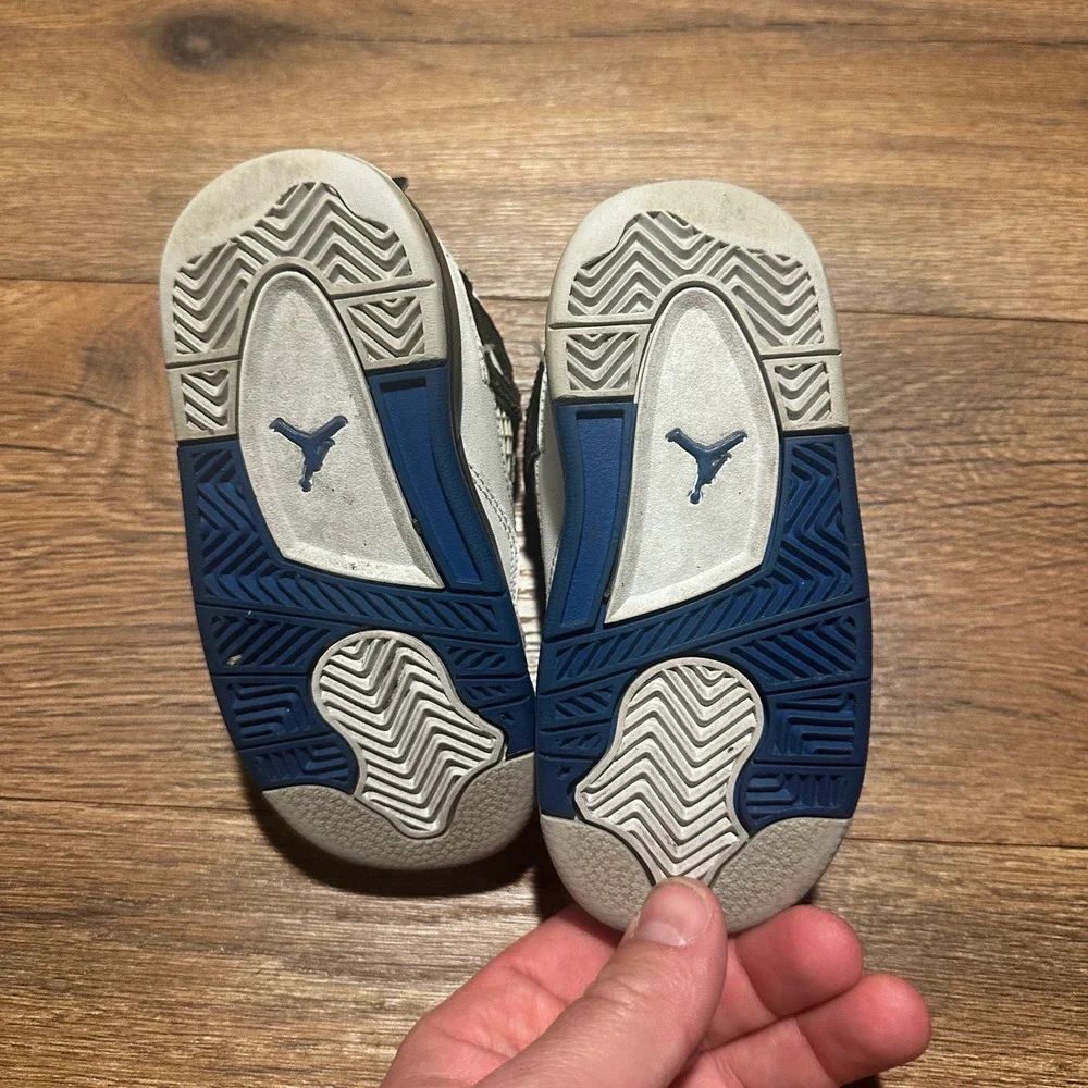 Jordan White Blue Retro‎ 4 Motorsport Sneakers Kids 7C 308500-106